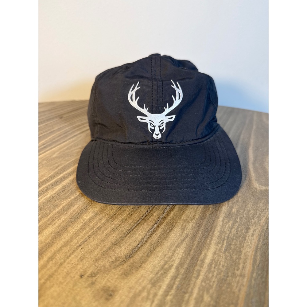 Bucked Up Performance Hat Men's OSFM Black Nylon Adjustable Strapback Gym Cap